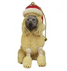 Kurt Adler Dog In A Santa Hat Ornament - Poodle