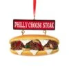 Kurt Adler Cheese Steak Sandwich With Sign Ornament