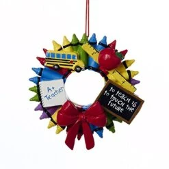 Kurt Adler Resin Crayon Wreath Ornament -Festive Ornaments Deals ogpfewpd53obnywvg0tw