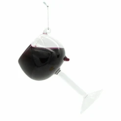 Kurt Adler Glass Wine Glass Ornament - Cabernet