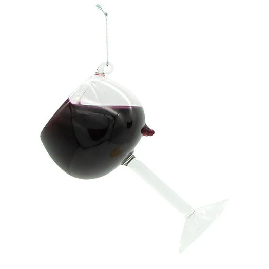 Kurt Adler Glass Wine Glass Ornament - Cabernet 1 Kurt Adler Glass Wine Glass Ornament - Cabernet