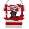 Kurt Adler Dog Kisses - Kissing Booth Ornament - Chocolate Lab