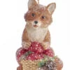 Kurt Adler Woodland Animal With Mushrooms Ornament - Fox