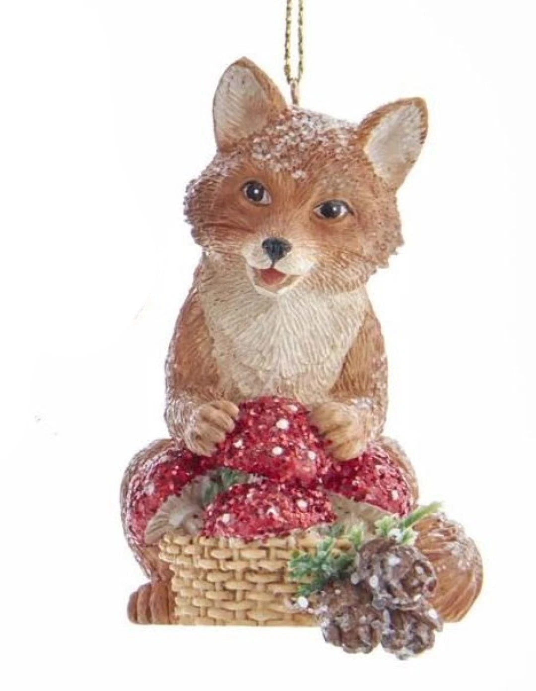 Kurt Adler Woodland Animal With Mushrooms Ornament - Fox 1 Kurt Adler Woodland Animal With Mushrooms Ornament - Fox