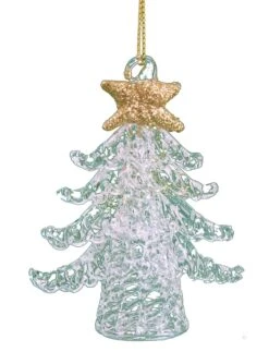 Kurt Adler Spunglass Ornament - Gold Christmas Tree