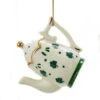 Kurt Adler Porcelain Irish Tea Ornament - Teapot Gold Lid