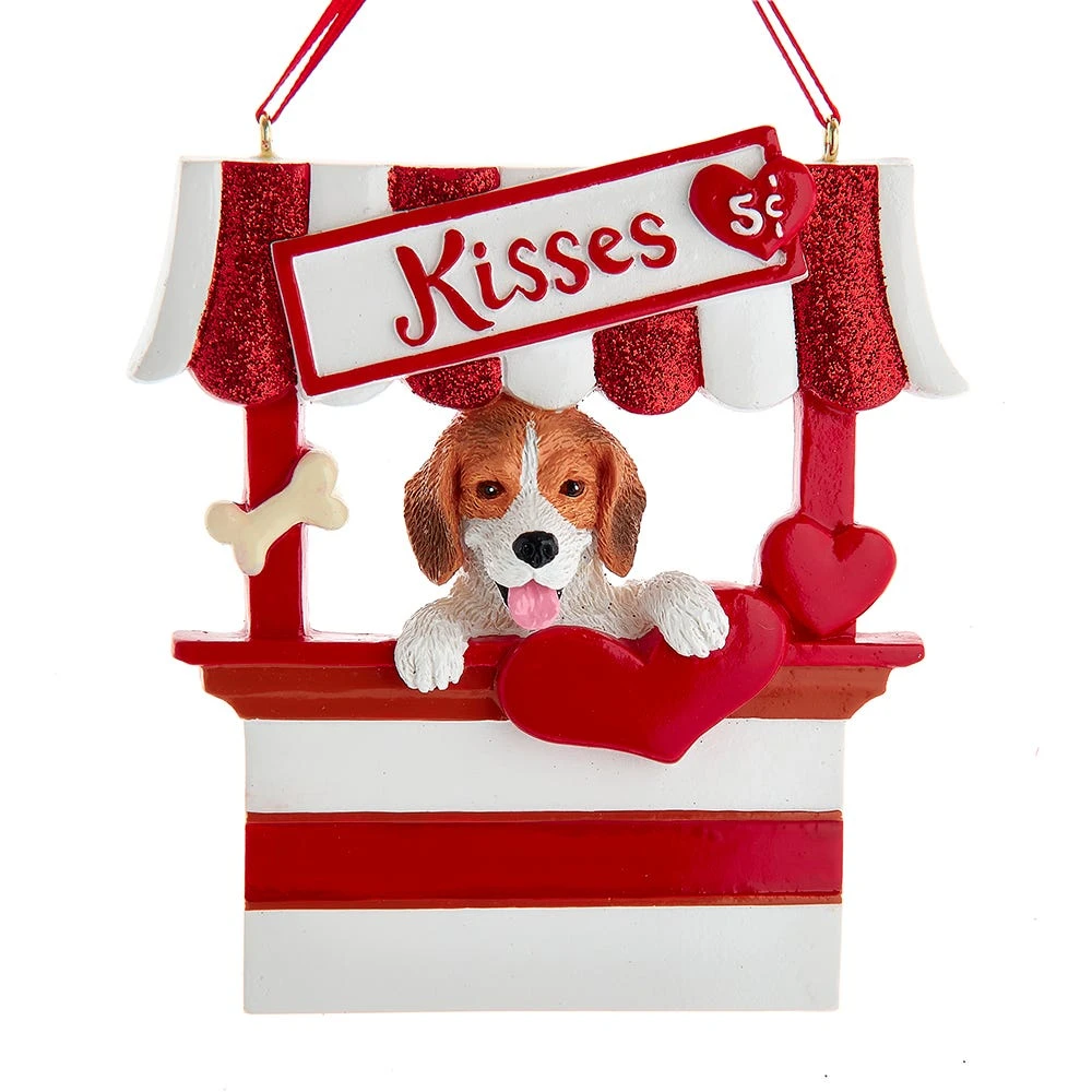 Kurt Adler Dog Kisses - Kissing Booth Ornament - Beagle 1 Kurt Adler Dog Kisses - Kissing Booth Ornament - Beagle