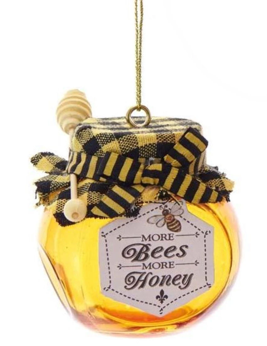 Kurt Adler Glass Honey Jar Ornament - More Bees More Honey 2 Kurt Adler Glass Honey Jar Ornament - More Bees More Honey - Image 2