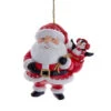 Kurt Adler Jovial Santa Ornament With Penguin
