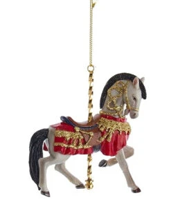Kurt Adler Resin Carousel Ornament - White Horse