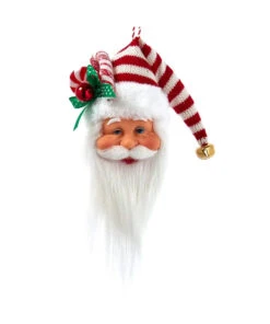 Kurt Adler Santa Head With Red And White Hat Ornament