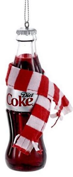 Kurt Adler Coca-Cola Bottle With Scarf - Diet Coke