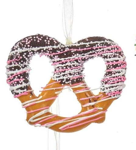 Kurt Adler Frosted Pretzel Ornament - 1 Kurt Adler Frosted Pretzel Ornament -