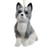 Kurt Adler Furry Dog Ornament - Husky
