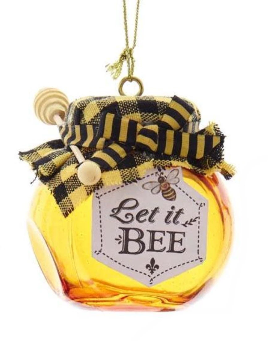 Kurt Adler Glass Honey Jar Ornament - Let It Bee 2 Kurt Adler Glass Honey Jar Ornament - Let It Bee - Image 2