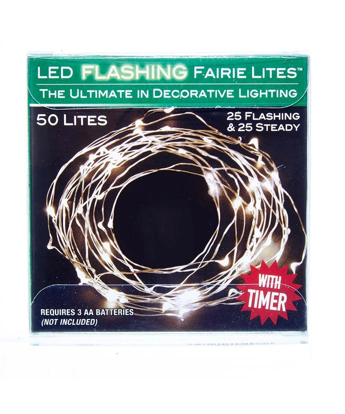 Kurt Adler Battery-Operated 50-Light LED Fairy Flashing Light Set - Cool White 1 Kurt Adler Battery-Operated 50-Light LED Fairy Flashing Light Set - Cool White