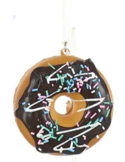 Kurt Adler Foam Donut Ornament - Chocolate With Squiggles