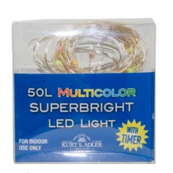 Kurt Adler 50-Light Battery-Operated Multicolored Superbright LED Light Set