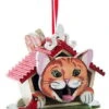 Kurt Adler Cat Birdhouse Ornament - Tabby