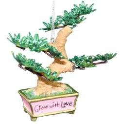 Kurt Adler 3.75 Inch Bonsai Tree Ornament - Grow With Love