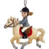 Kurt Adler Girl Riding Horse Ornament -