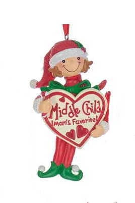 Kurt Adler Mom's Favorite Child Ornament - Girl - Middle Child 1 Kurt Adler Mom's Favorite Child Ornament - Girl - Middle Child
