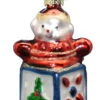 Kurt Adler 3 Inch Boxed Glass Ornament - Jack In The Box - Red