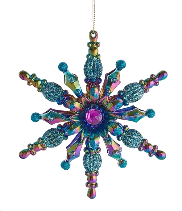 Kurt Adler Peacock Snowflake Ornament- 2 Kurt Adler Peacock Snowflake Ornament- - Image 2