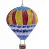 Kurt Adler Tin Hot Air Balloon Ornament - Blue Waves