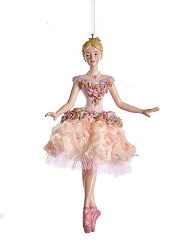 Kurt Adler Blush Pink Ballerina Ornament - Second Position 2 Kurt Adler Blush Pink Ballerina Ornament - Second Position - Image 2