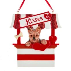 Kurt Adler Dog Kisses - Kissing Booth Ornament - Yorkie