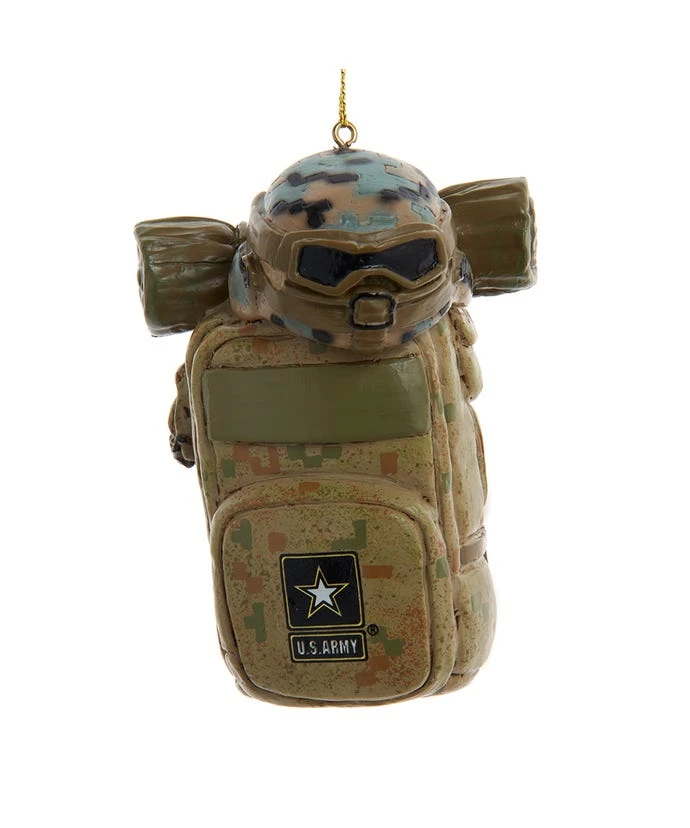 Kurt Adler U.S. Army Backpack With Helmet Ornament 1 Kurt Adler U.S. Army Backpack With Helmet Ornament