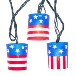 Kurt Adler 10-Light American Flag Tube Light Set