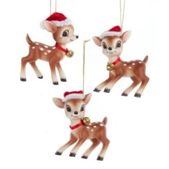 Kurt Adler Deer With Christmas Hat Ornament -