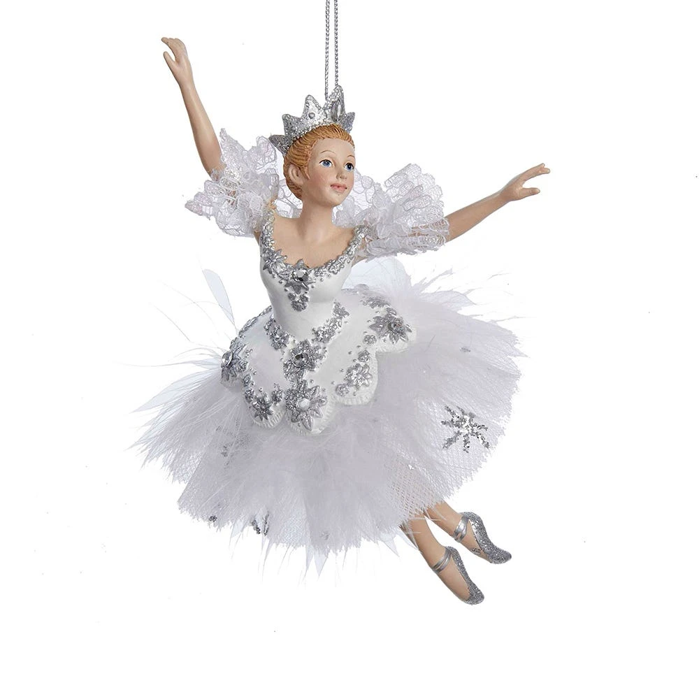 Kurt Adler 6.75 Inch Snow Queen Ballerina Christmas Ornament 1 Kurt Adler 6.75 Inch Snow Queen Ballerina Christmas Ornament