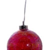 Kurt Adler 100MM USB Lighted Glass Ball Ornament - Red