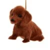 Kurt Adler Furry Dog Ornament - Brown Dachshund