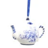 Kurt Adler Porcelain Blue Teapot Ornament - Short