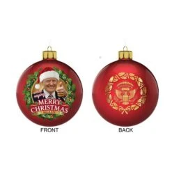 Kurt Adler Trump Christmas Again Glass Ornament 80mm
