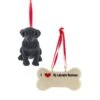 Kurt Adler I Love My Black Labrador Retriever With Dog Bone Ornaments