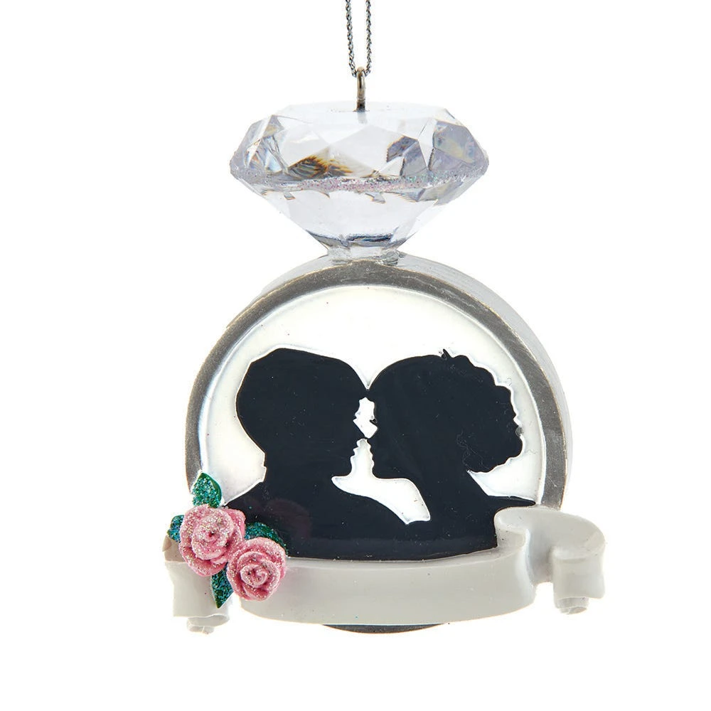 Kurt Adler Wedding Ring Couple Ornament 1 Kurt Adler Wedding Ring Couple Ornament