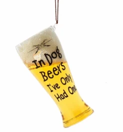 Kurt Adler Beer Glass Ornament - Dog Beers