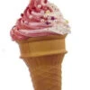Kurt Adler Foam Ice Cream Cone Ornament - Raspberry Swirl With Candies
