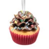 Kurt Adler Flower Cupcake Ornaments - Brown With Skinny Sprinkles