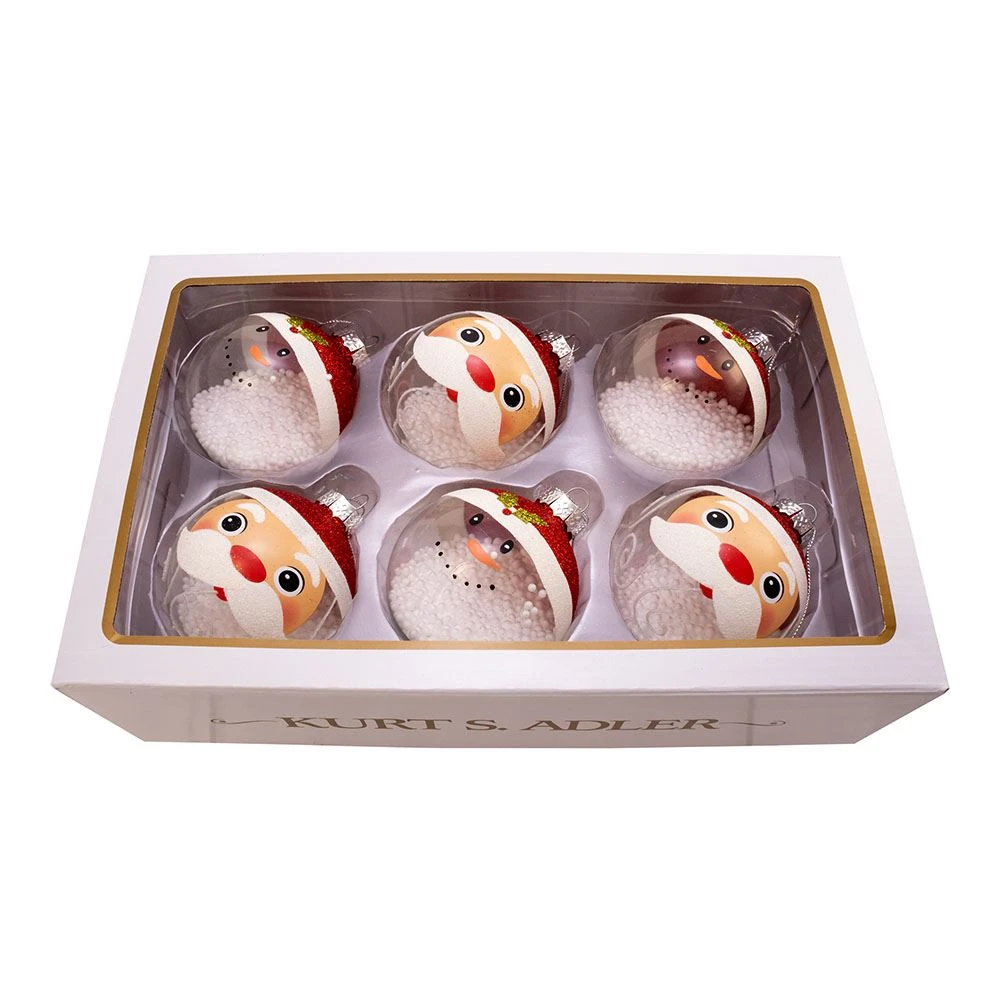 Kurt Adler Painted Glass 80mm Ball Ornament 6 Piece Set 3 Kurt Adler Painted Glass 80mm Ball Ornament 6 Piece Set - Image 3