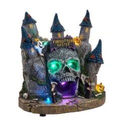 Kurt Adler Lighted Skull Castle With Color Changing LED Entrance