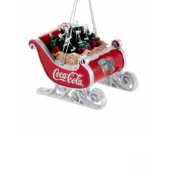 Kurt Adler Resin Coca-Cola Sleigh Ornament