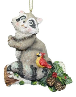 Kurt Adler Resin 3 Inch Animal Ornament - Raccoon