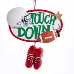 Kurt Adler Football " Touchdown" Ornament