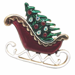 Kurt Adler Enamel Finish Pin - Sleigh